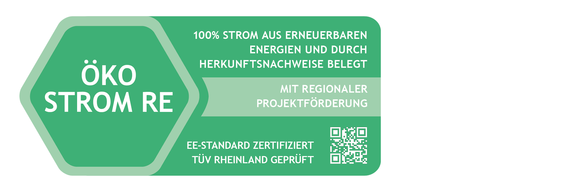 Zertifizierungssiegel ÖKO STROM RE – TÜV Rheinland geprüft