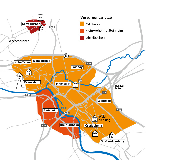 Versorgungsnetzkarte der Stadtwerke Hanau